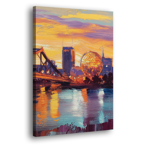 Knoxville Skyline Sunset - Canvas Wall Art