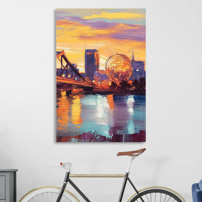 Knoxville Skyline Sunset Sitting Room - Canvas Wall Art