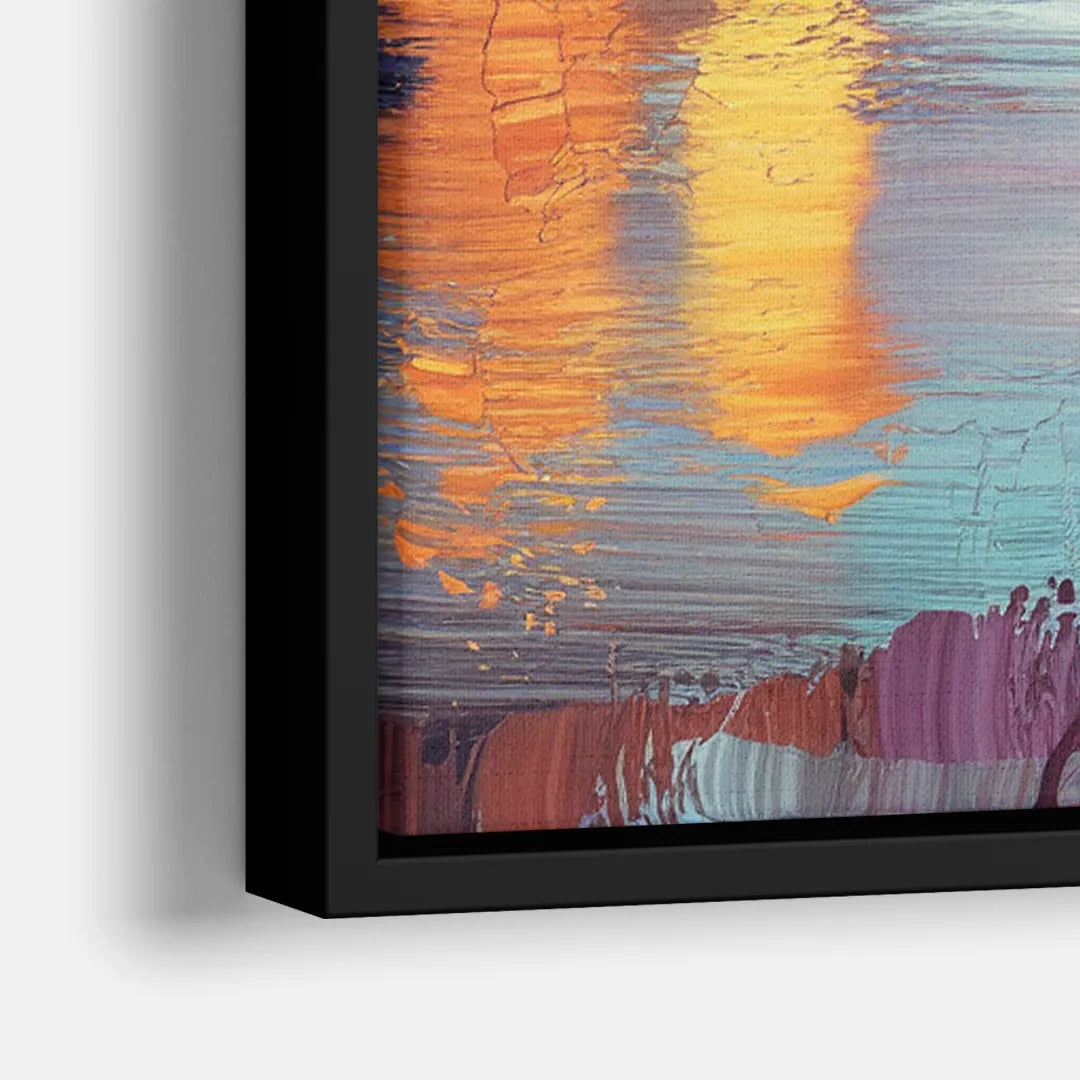 Knoxville Skyline Sunset - Close-Up Black Frame Canvas