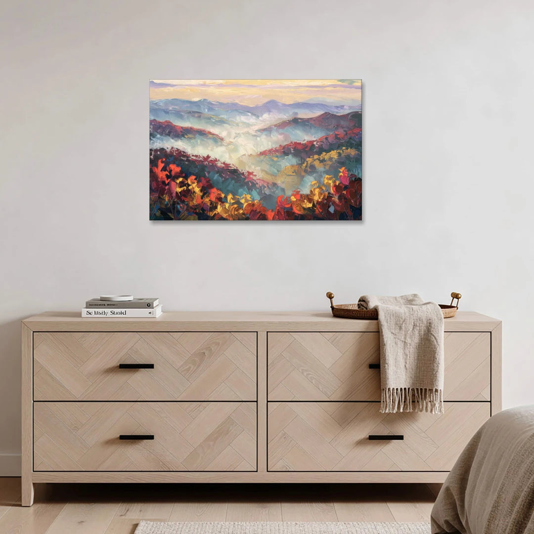 Knoxville Smoky Mountains Scene - Canvas Wall Art - Coffee Table - 36x24