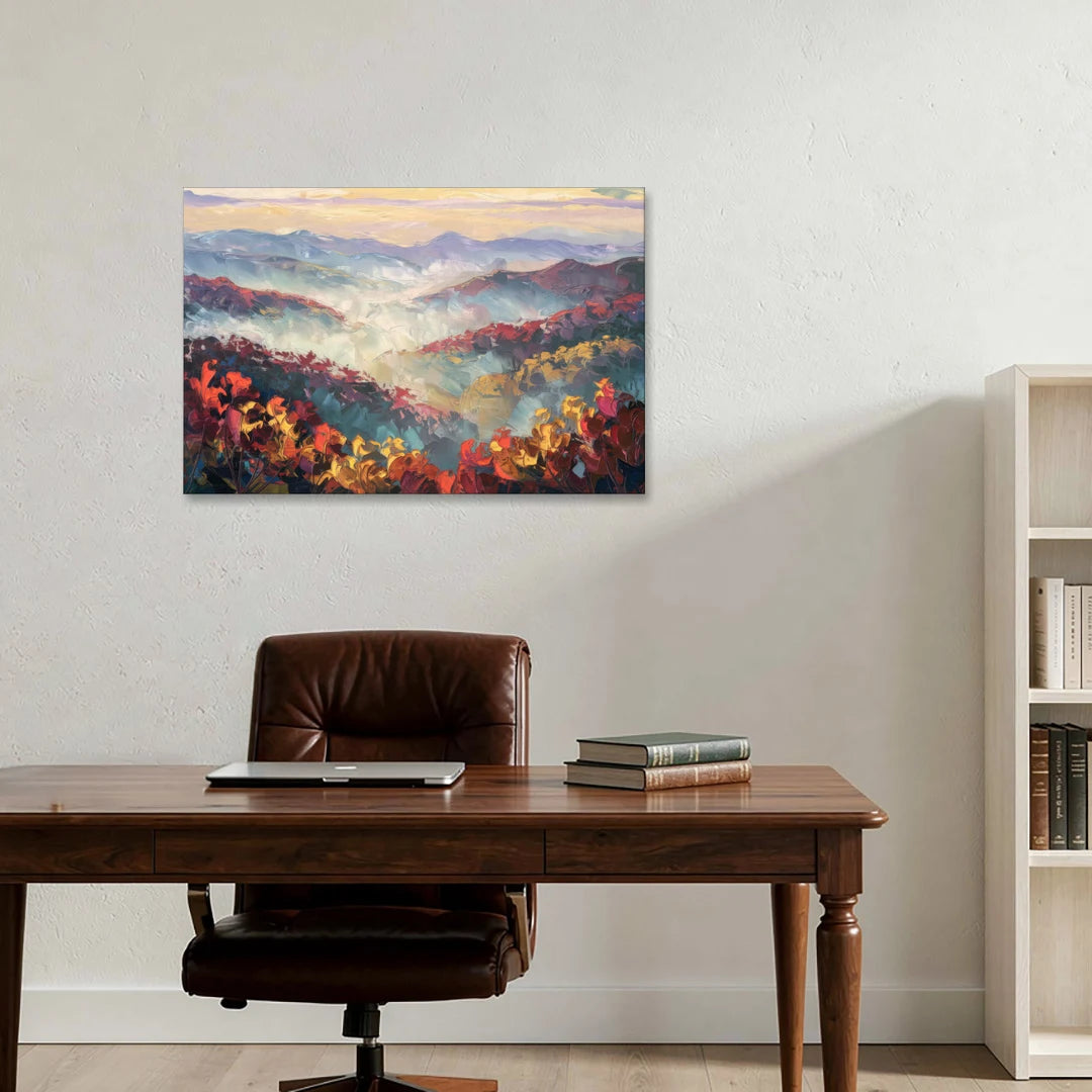 Knoxville Smoky Mountains Scene - Canvas Wall Art - Office - 36x24