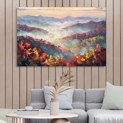 Knoxville Smoky Mountains Scene Living Room - Canvas Wall Art