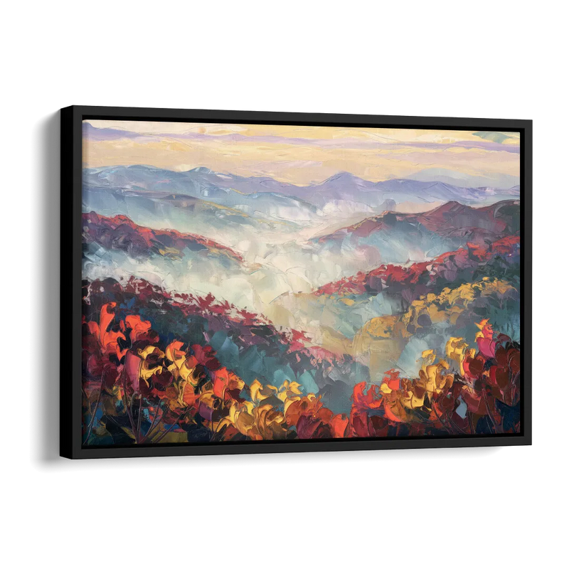 Knoxville Smoky Mountains Scene Side - Black Canvas Wall Art