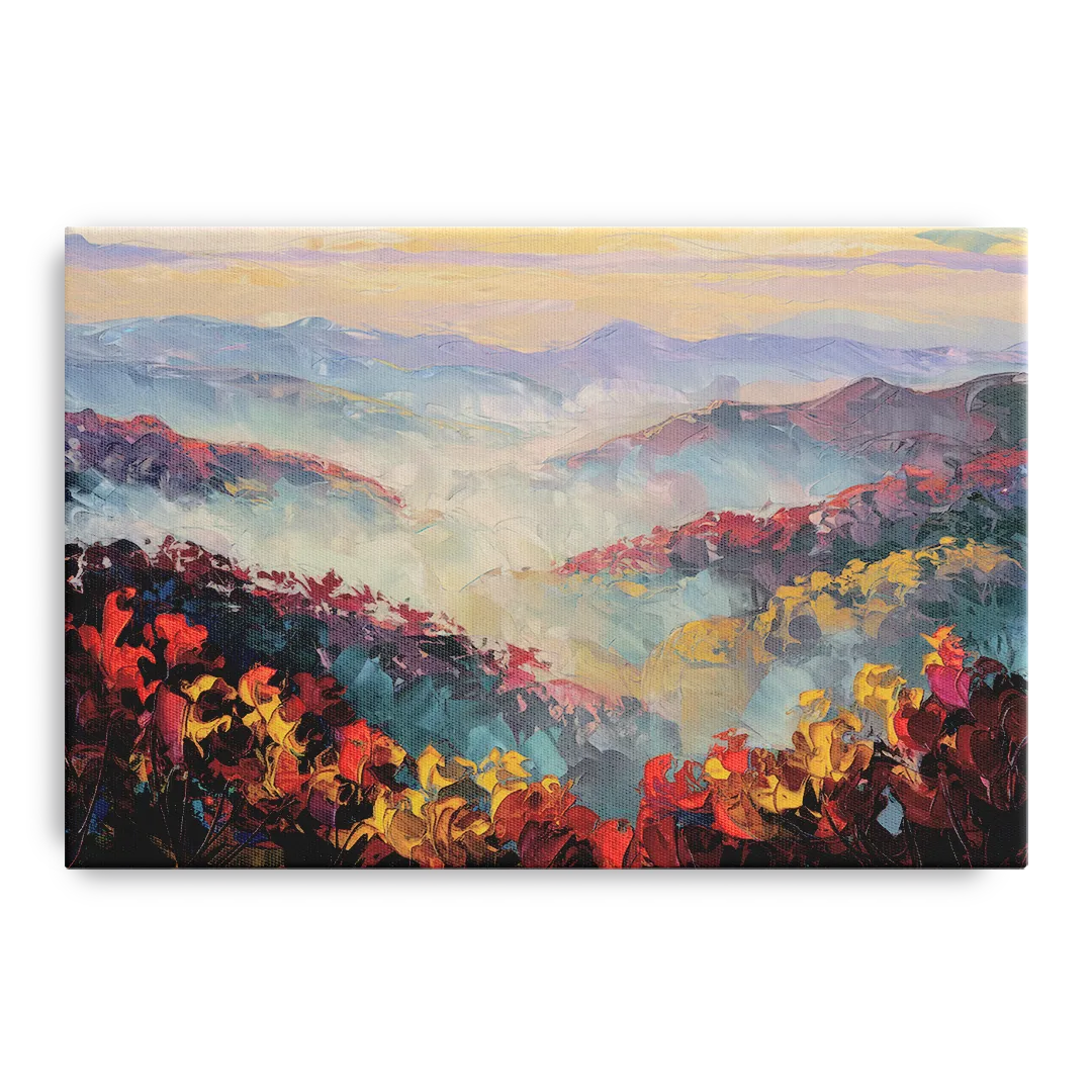 Knoxville Smoky Mountains Scene Front - Canvas Wall Art