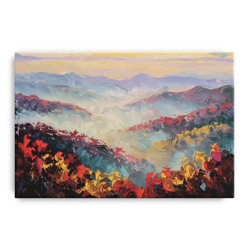 Knoxville Smoky Mountains Scene Front - Canvas Wall Art