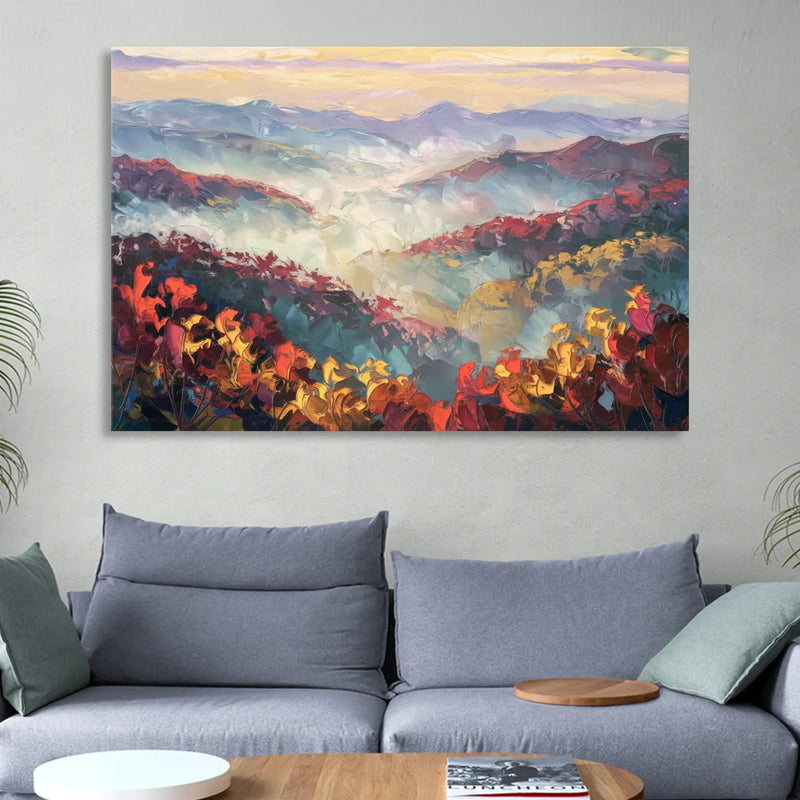 Knoxville Smoky Mountains Scene Sitting Room - Canvas Wall Art