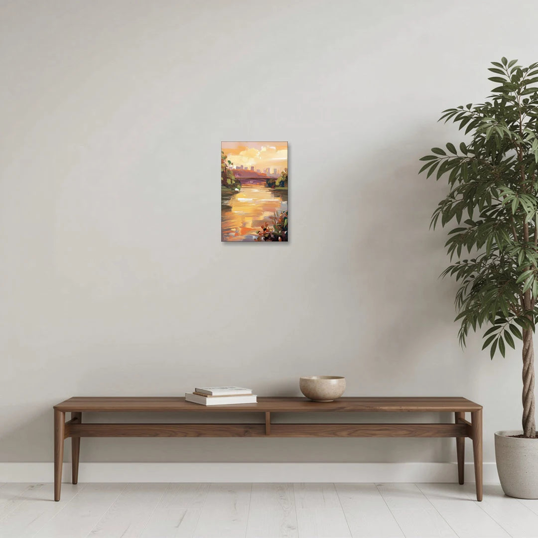 Knoxville Tennessee River View - Canvas Wall Art - Coffee Table - 12x18