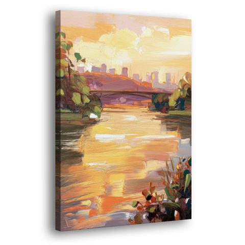 Knoxville Tennessee River View - Canvas Wall Art - Side
