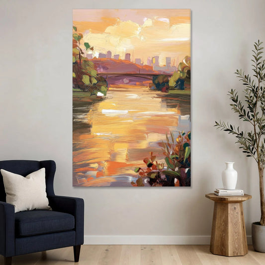 Knoxville Tennessee River View - Canvas Wall Art - Sofa - 40x60