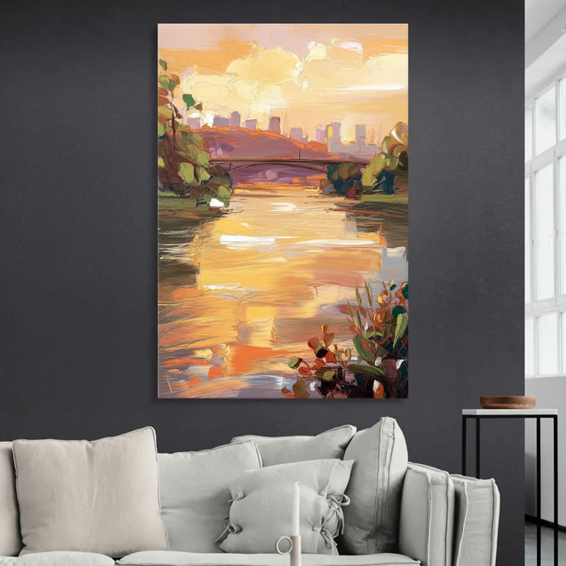 Knoxville Tennessee River View Sitting Room - Canvas Wall Art