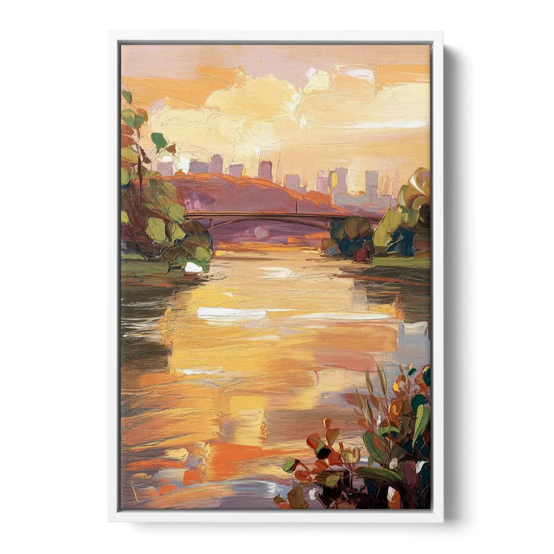 Knoxville Tennessee River View Front - White Canvas Wall Art