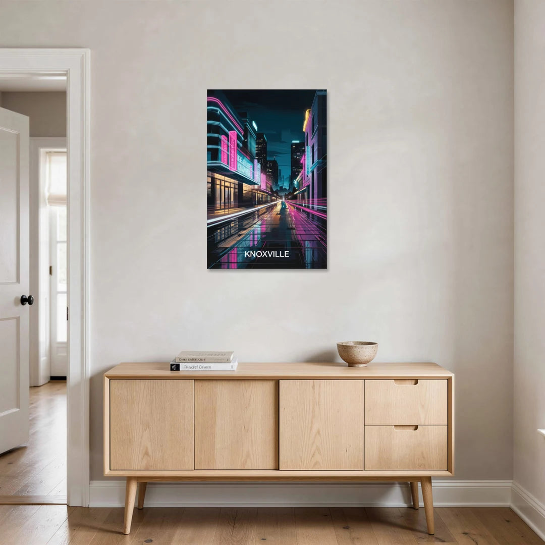 Knoxville Urban Night Lights - Canvas Wall Art - Coffee Table - 24x36