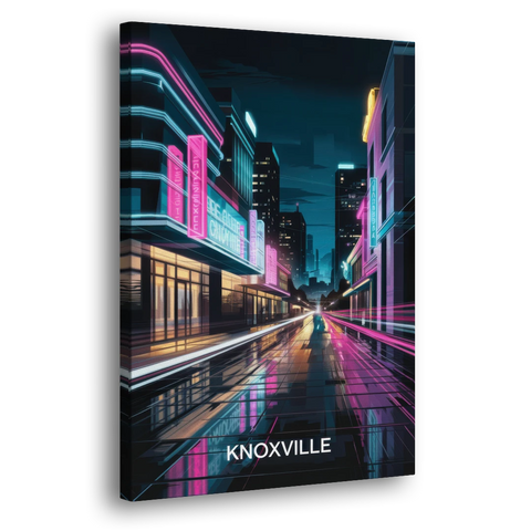 Knoxville Urban Night Lights - Canvas Wall Art - Side