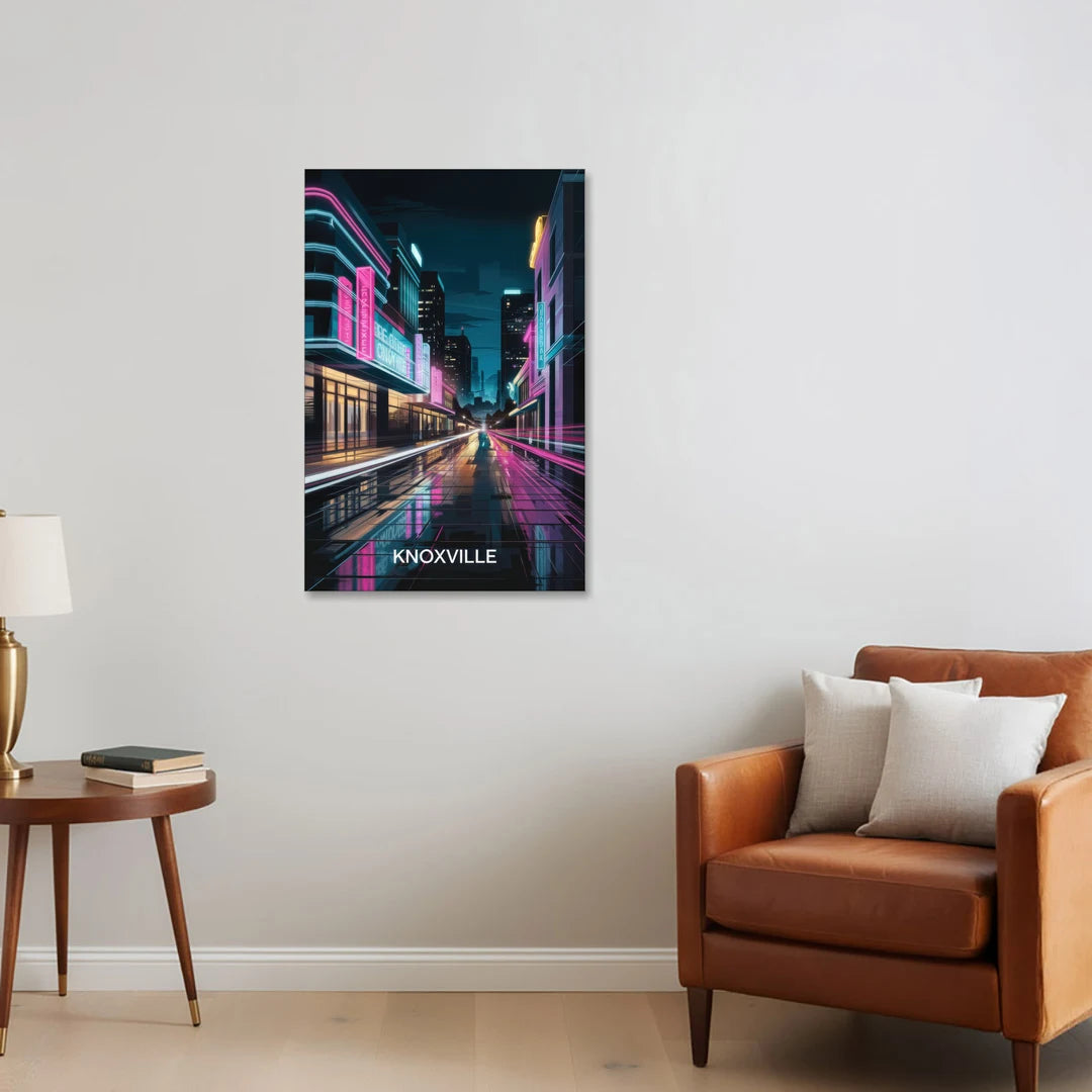 Knoxville Urban Night Lights - Canvas Wall Art - Sofa - 24x36