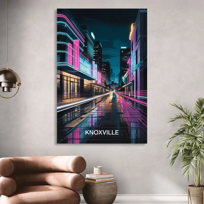 Knoxville Urban Night Lights Sitting Room - Canvas Wall Art