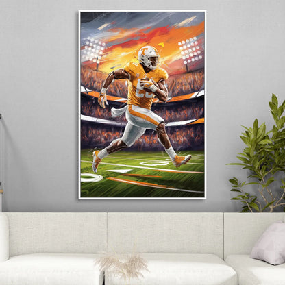 Knoxville Vols Game Day Sitting Room - White Canvas Wall Art
