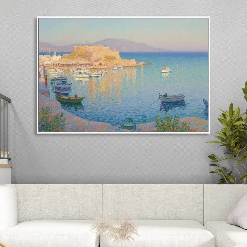 Koules Fortress Living Room - White Canvas Wall Art
