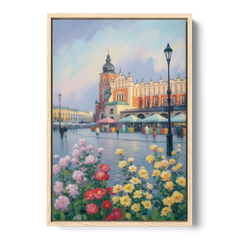Krakow's Cloth Hall - Oak Framed Canvas Wall Art - Front