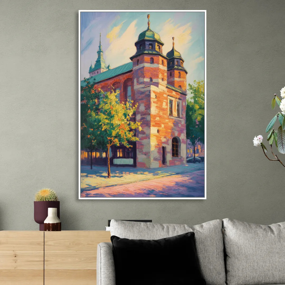 Krakow Barbican Sitting Room - White Canvas Wall Art