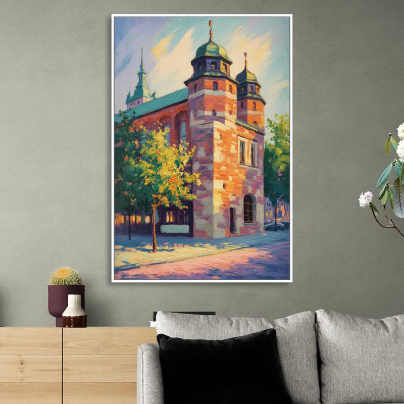 Krakow Barbican Sitting Room - White Canvas Wall Art