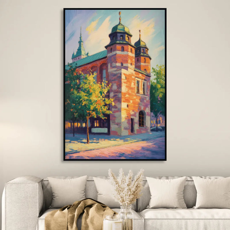 Krakow Barbican Living Room - Black Canvas Wall Art