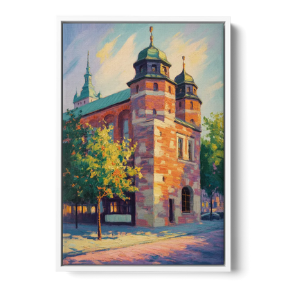 Krakow Barbican Front - White Canvas Wall Art