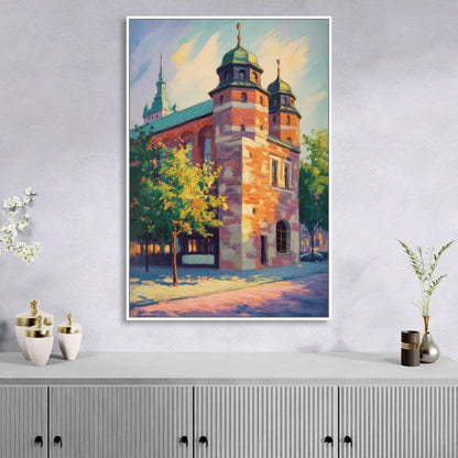 Krakow Barbican Living Room - White Canvas Wall Art