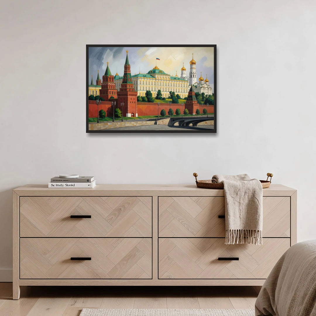 Kremlin Majesty - Black Framed Canvas Wall Art - Coffee Table - 36x24