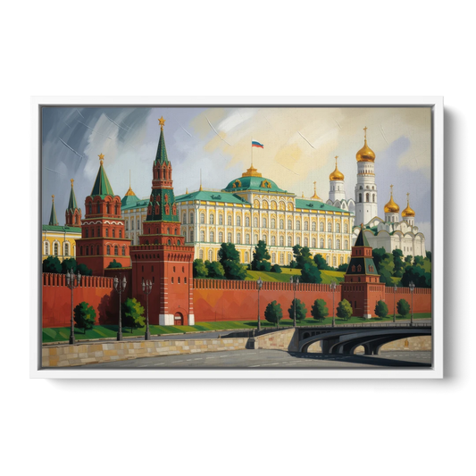 Kremlin Majesty - White Framed Canvas Wall Art - Front