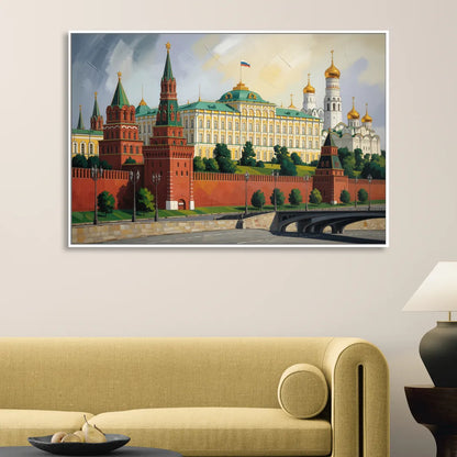 Kremlin Majesty Sitting Room - White Canvas Wall Art