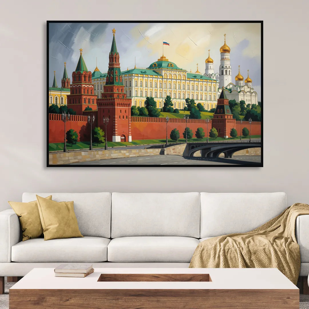 Kremlin Majesty Living Room - Black Canvas Wall Art