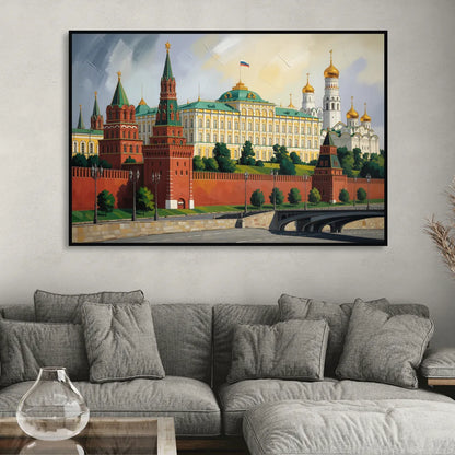 Kremlin Majesty Sitting Room - Black Canvas Wall Art