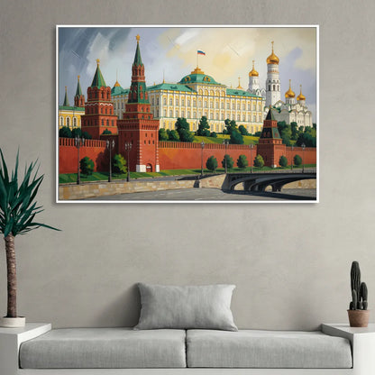 Kremlin Majesty Living Room - White Canvas Wall Art