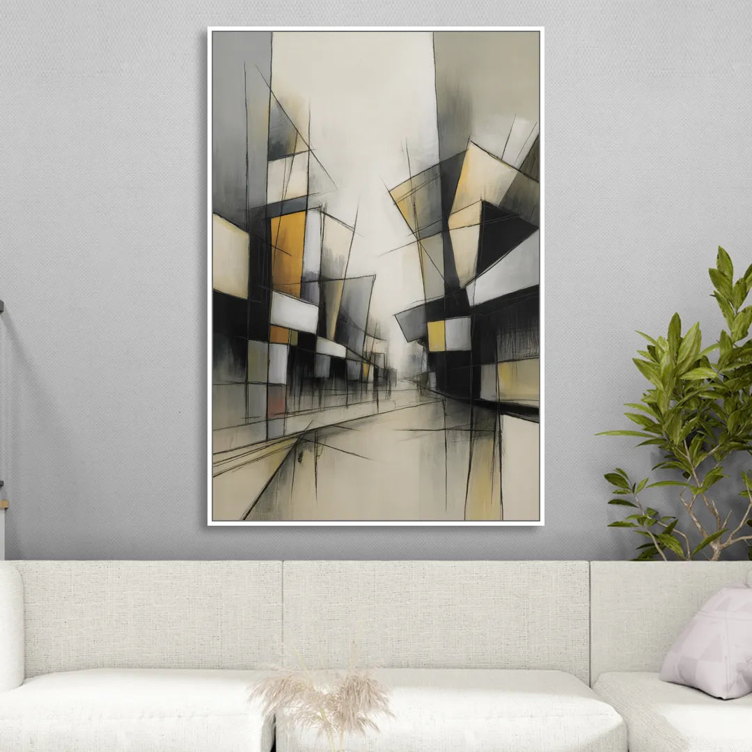 Kreuzberg Colors Living Room - White Canvas Wall Art