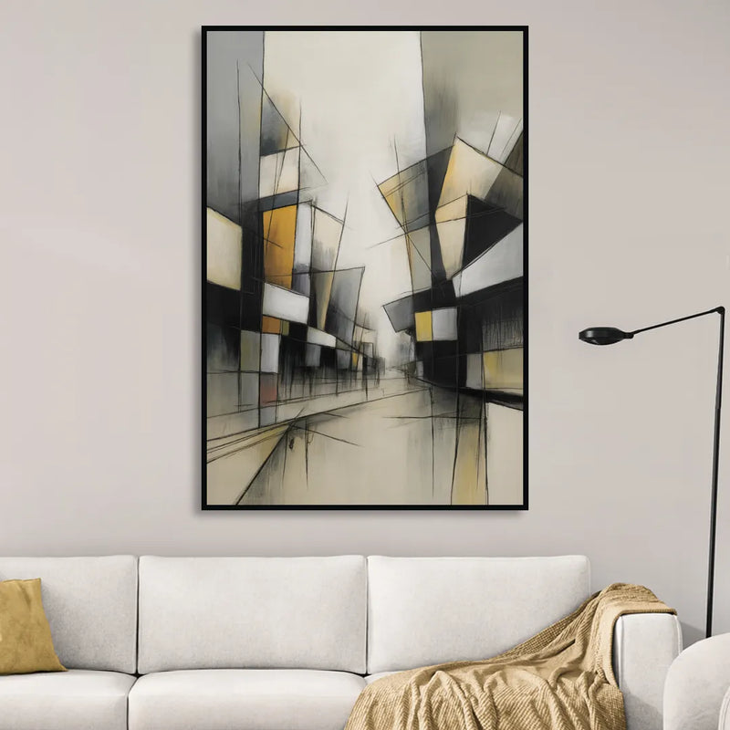 Kreuzberg Colors Sitting Room - Black Canvas Wall Art