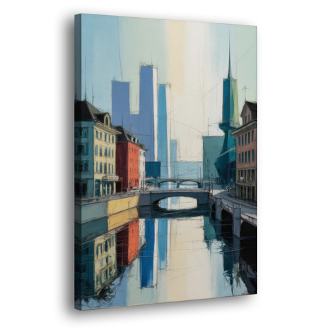 Kunsthaus Zurich Beauty - Canvas Wall Art - Side