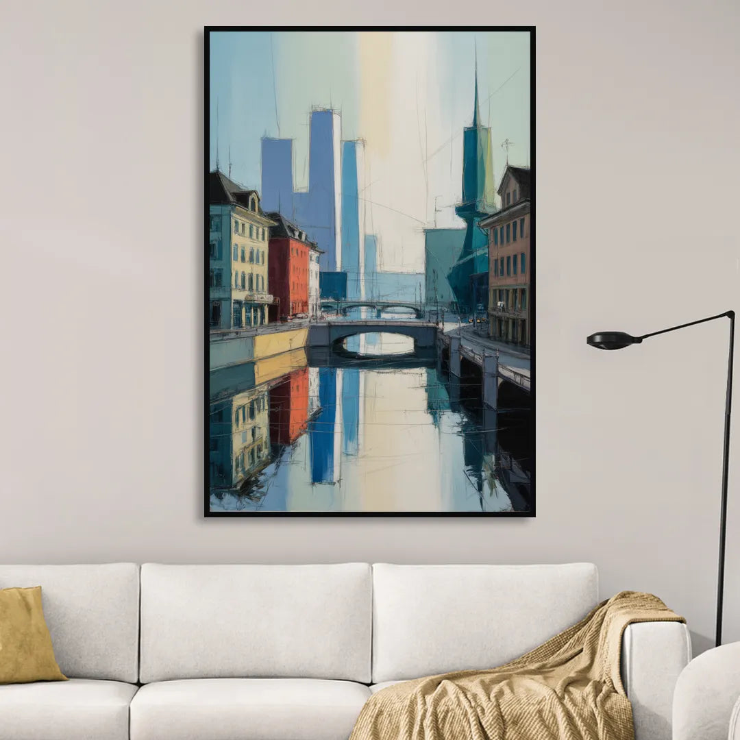 Kunsthaus Zurich Beauty Living Room - Black Canvas Wall Art