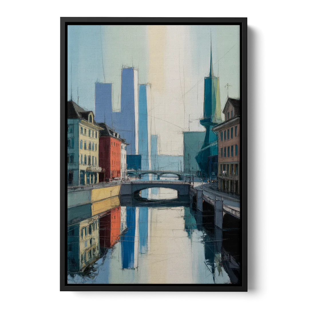 Kunsthaus Zurich Beauty Front - Black Canvas Wall Art