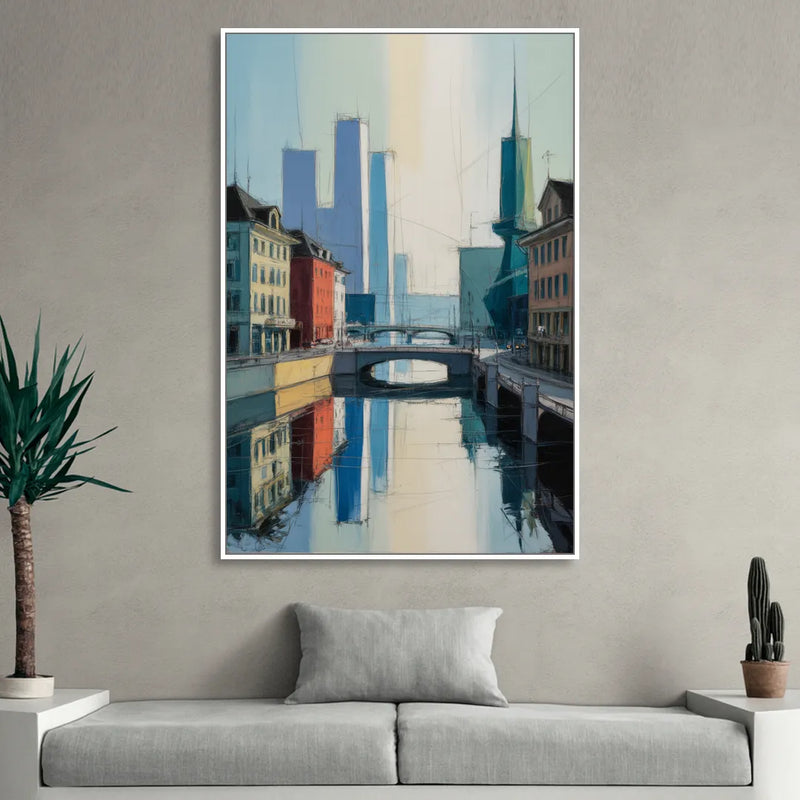 Kunsthaus Zurich Beauty Living Room - White Canvas Wall Art
