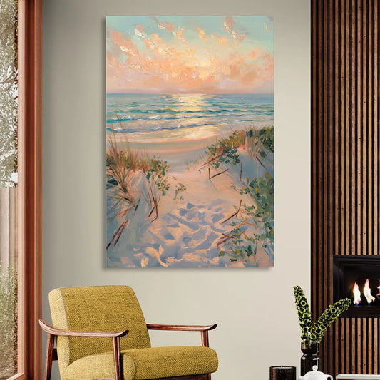 La Jolla Beachfront Serenity Living Room - Canvas Wall Art
