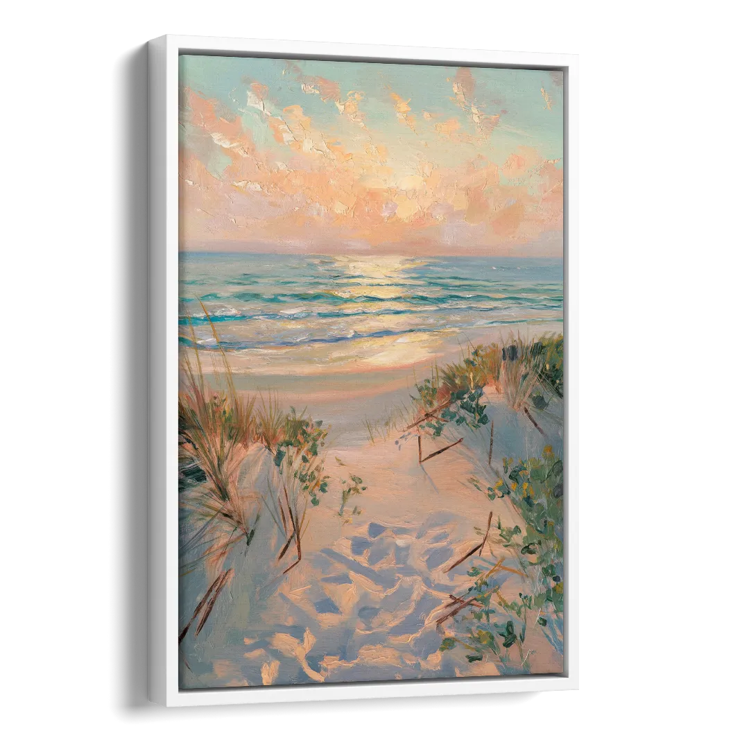 La Jolla Beachfront Serenity Side - White Canvas Wall Art