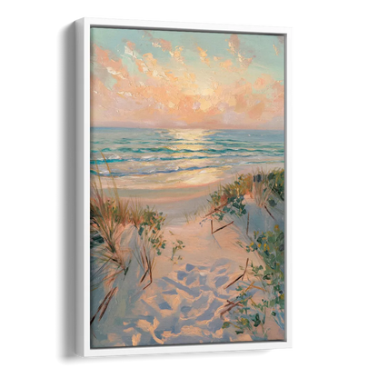 La Jolla Beachfront Serenity Side - White Canvas Wall Art