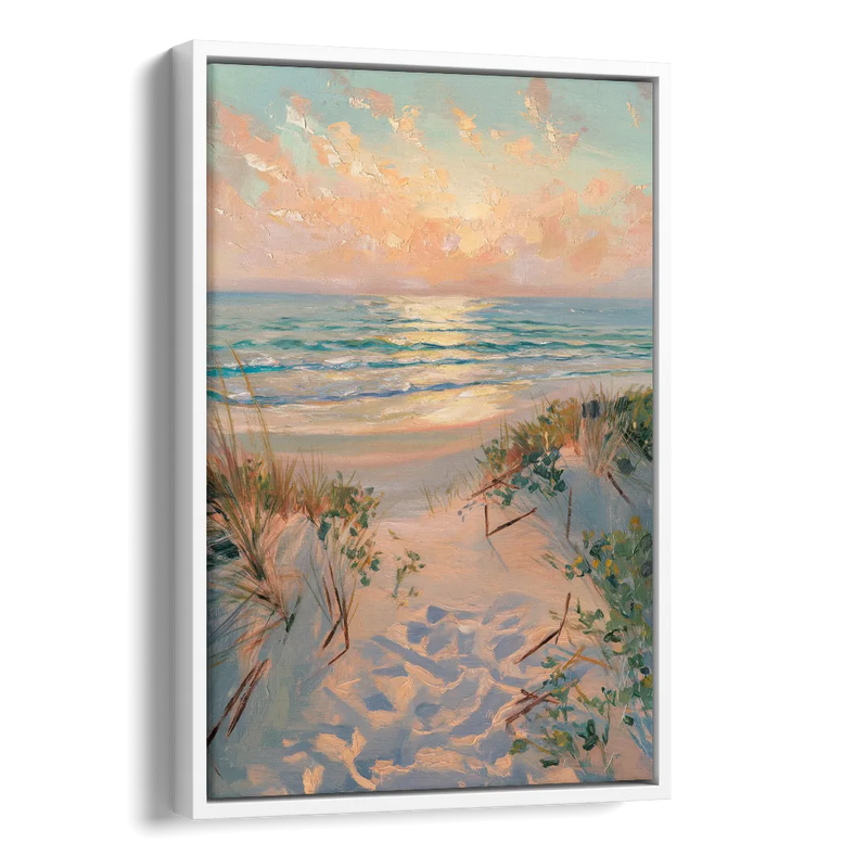 La Jolla Beachfront Serenity Side - White Canvas Wall Art