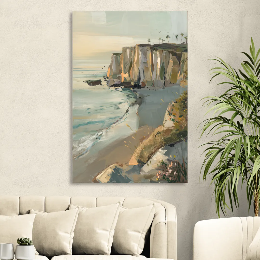 La Jolla Cliffside Beauty Sitting Room - Canvas Wall Art