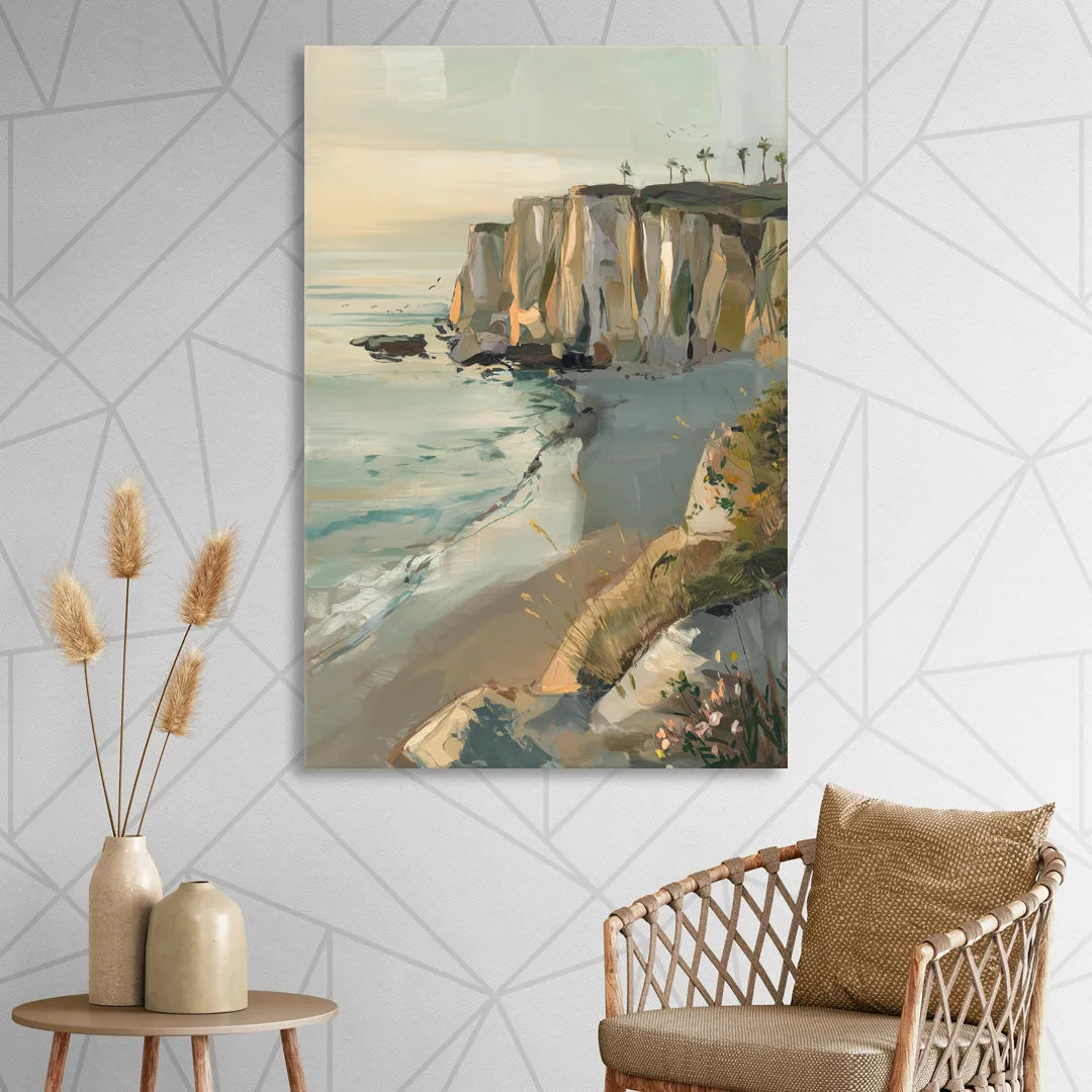 La Jolla Cliffside Beauty Living Room - Canvas Wall Art