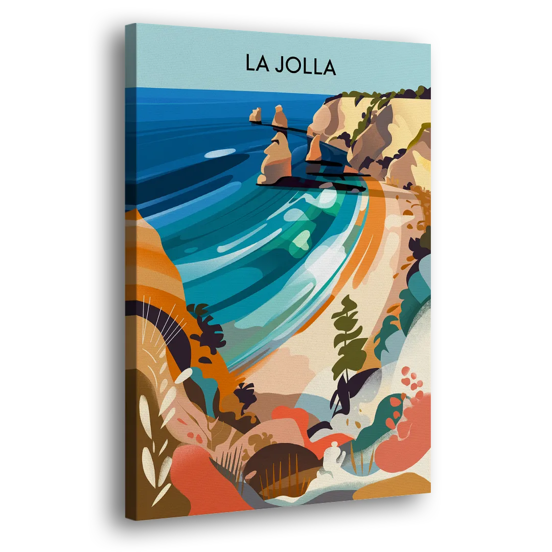 La Jolla Coastal Vibes Side - Canvas Wall Art