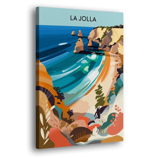 La Jolla Coastal Vibes Side - Canvas Wall Art