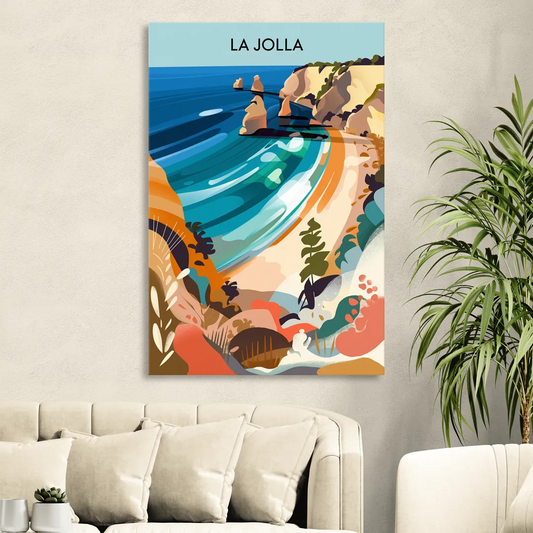 La Jolla Coastal Vibes Living Room - Canvas Wall Art