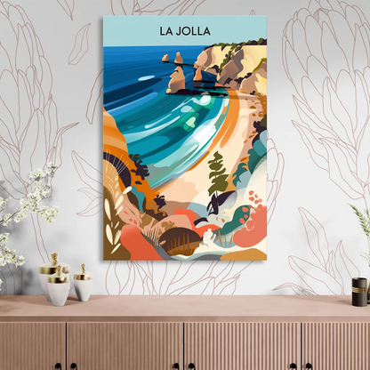 La Jolla Coastal Vibes Sitting Room - Canvas Wall Art
