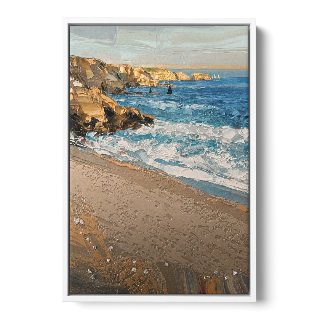 La Jolla Golden Coast Front - White Canvas Wall Art